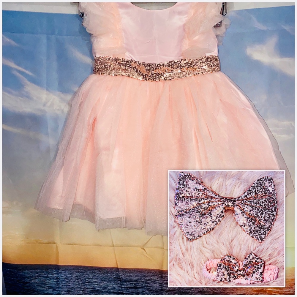Cute baby girls tutu ballerina dress with headband and bow pin NWOT